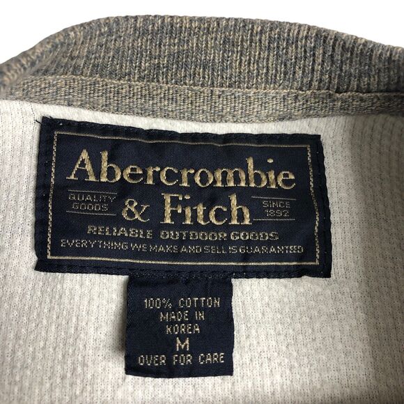 Vintage Abercrombie Fitch Sweater Mens M Gray Marled Knit Pullover V-Neck Y2K - Picture 4 of 16